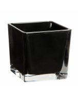 Vase cube noir – 14 cm