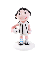 Footballeur en sucre blanc et noir 3D
