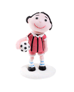 Footballeur en sucre rouge et noir 3D