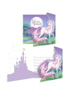 8 x Invitations Licorne violet