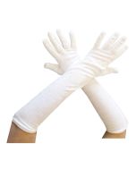 Gants longs velours blanc 53 cm