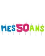 Bougies lettres sur piques "Mes 50 ans"