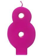 Bougie fuchsia chiffre 8