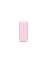 6 bougies pilier mat - couleur rose - 15 x 6 cm