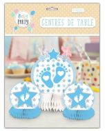 Centre de table baby shower bleu