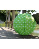 lampion 50 cm vert pois