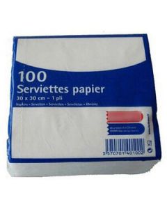 100 Serviettes jetables blanches pas chères