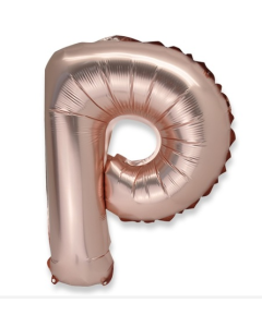 Ballon rose gold lettre P - 36 cm