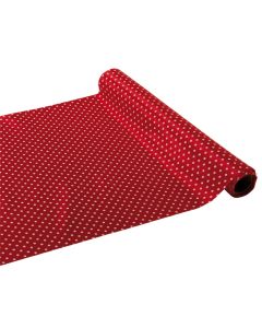 Rouleau satin à pois rouge