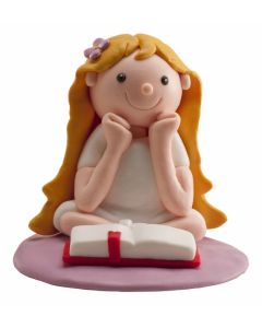 Figurine de communion - Fille assise