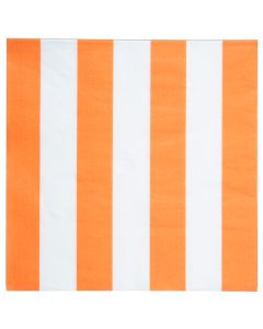 20 serviettes rayures oranges