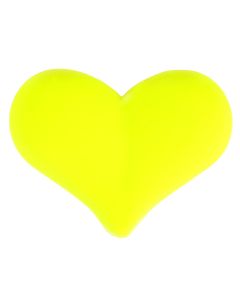 12 Perles fluo en forme de cœur - Jaune