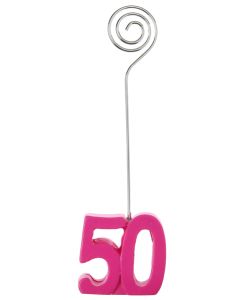 2 Marque-places anniversaire fuchsia - 50 ans