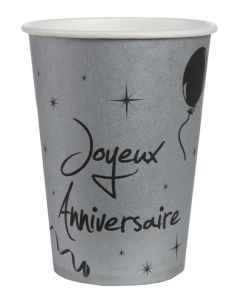 10 gobelets "Joyeux Anniversaire" argent