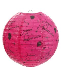 Lampion Joyeux Anniversaire - fuchsia