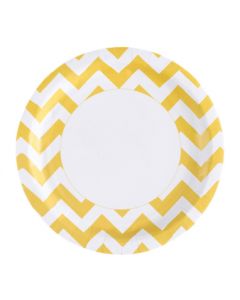 assiette chevron jaune