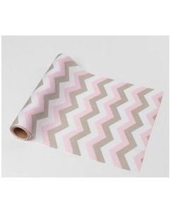 Chemin de table tissu - chevron rose