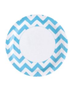 assiettes chevrons turquoise