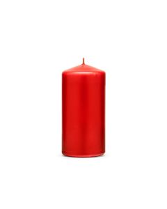 bougie cylindre mat - couleur rouge - 12 x 6 cm