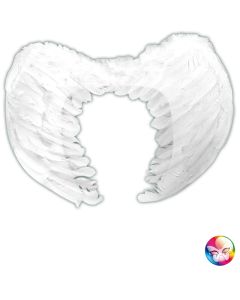 Paire d'ailes anges plumes blanches - 50 x 35 cm