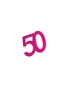 autocollant anniverdaire 50 ans fuchsia