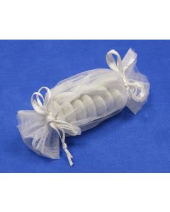 Ballotins en organza forme bonbon - blanc