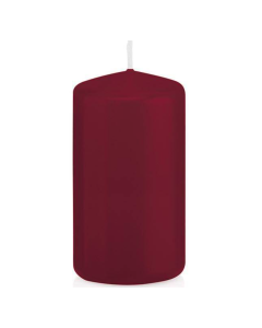 6 bougies pilier mat - couleur bordeaux - 12 x 6 cm