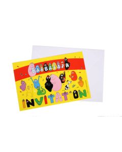 6 cartes d'invitation Barbapapa