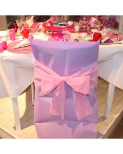 Kit housses de chaises parmes et noeuds roses - x10