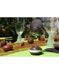 Porte-carte macaron chocolat et blanc