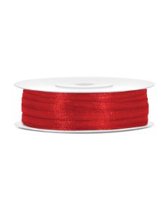 Ruban satin 3 mm - rouge