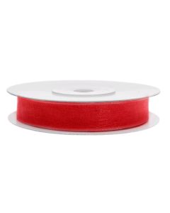 Ruban en soie rouge - 6 mm