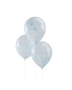 x 5 ballons confettis bleu
